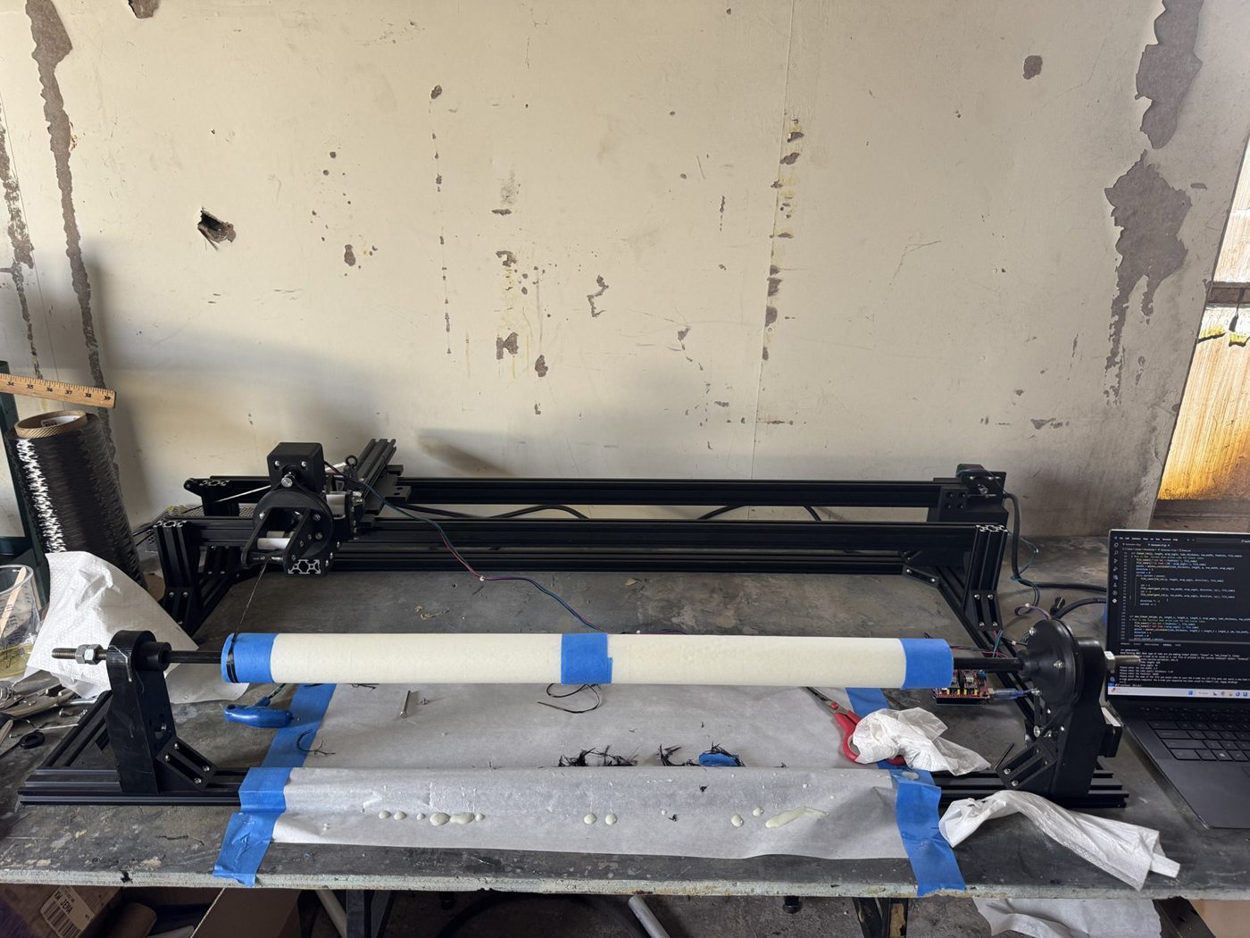Mandrel ready to wind